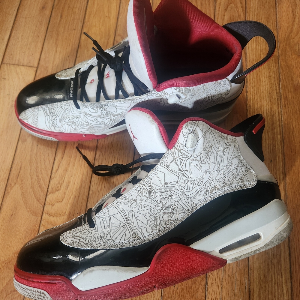 Jordan Red and White Sneakers